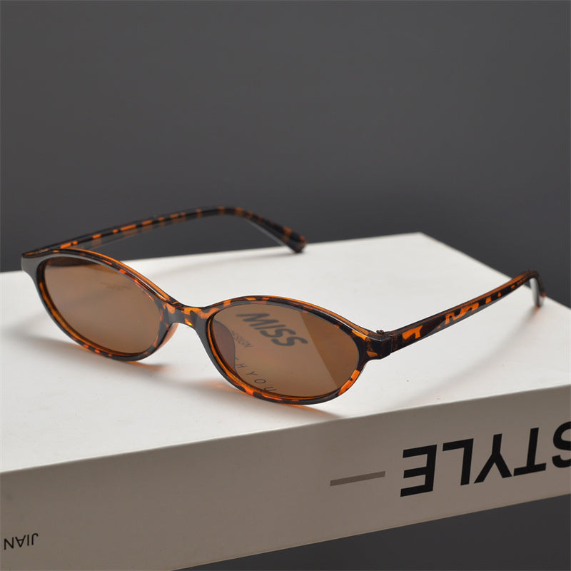 Slim Oval Acetate Sunglasses