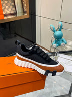 H Striped Leather Sneakers