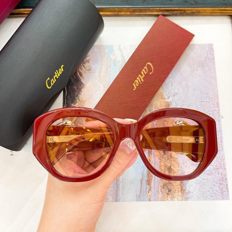 Oversized Red Acetate Sunglasses